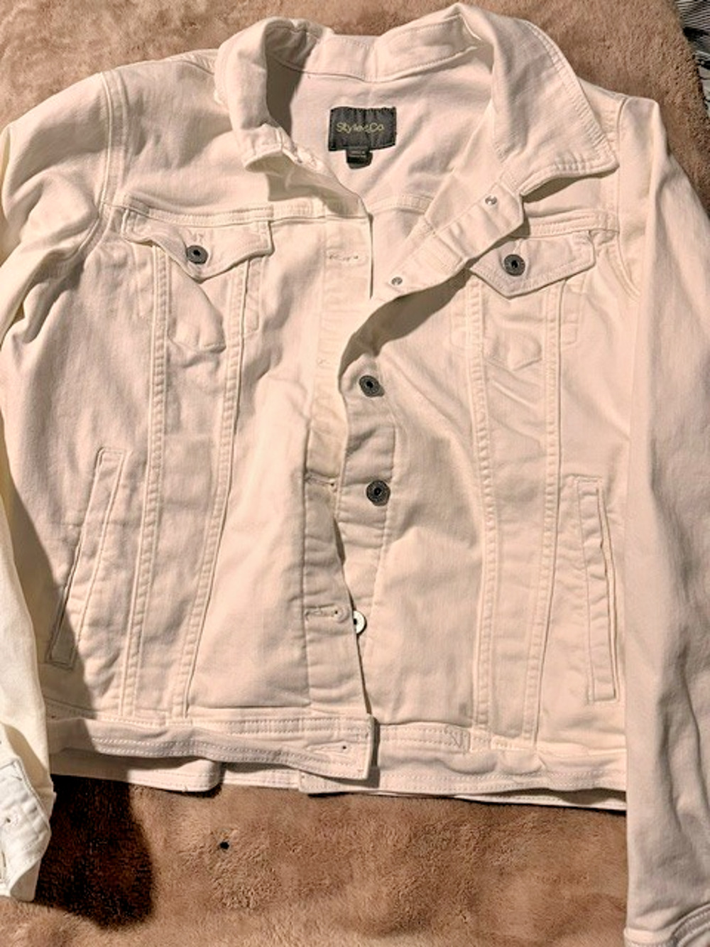 STYLE AND CO. DENIM WHITE JACKET WOMENS SIZE XL